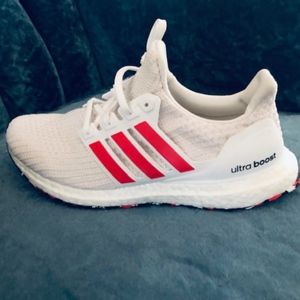 NEW adidas Ultraboost white w/red - Size 8